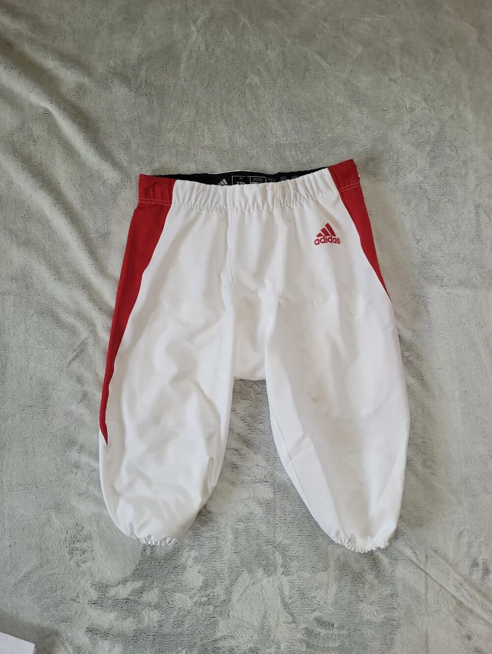 Adidas Mens 2XL Woven A1 Stock Football Pants White Red Drawstring Waist GG7417